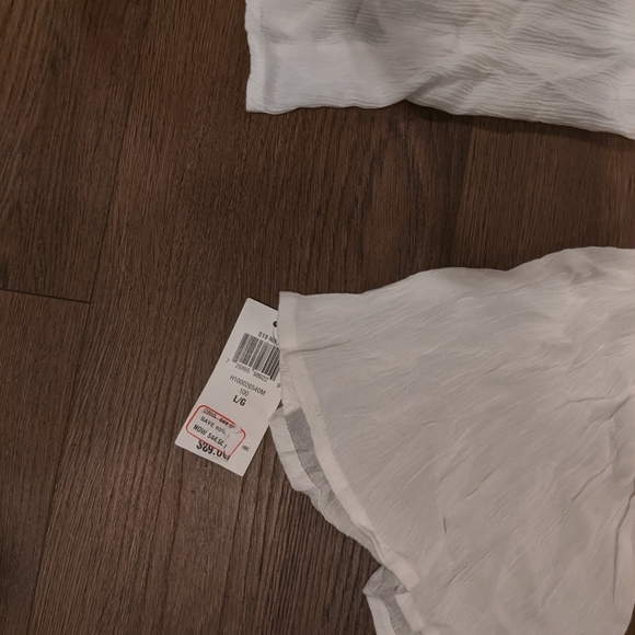 NWT INC Top Womens Large White Boho Gauzy Blouse - Picture 3 of 4